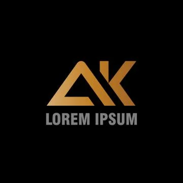 Vector illustration initial letter a and k icon logo modern design with gradi Stock Illustration