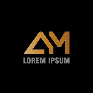 Vector illustration initial letter a and m icon logo modern design with gradi Stock Illustration