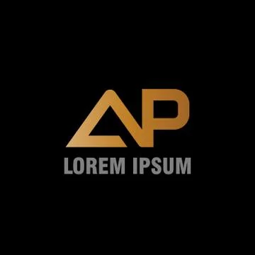 Vector illustration initial letter a and p icon logo modern design with gradi Stock Illustration