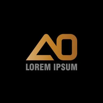 Vector illustration initial letter a and o icon logo modern design with gradi Stock Illustration