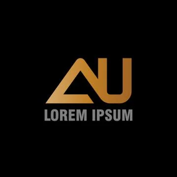 Vector illustration initial letter a and u icon logo modern design with gradi Stock Illustration