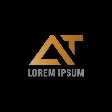 Vector illustration initial letter a and t icon logo modern design with gradi Stock Illustration