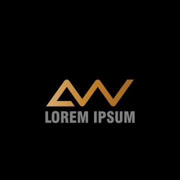 Vector illustration initial letter a and w icon logo modern design with gradi Stock Illustration