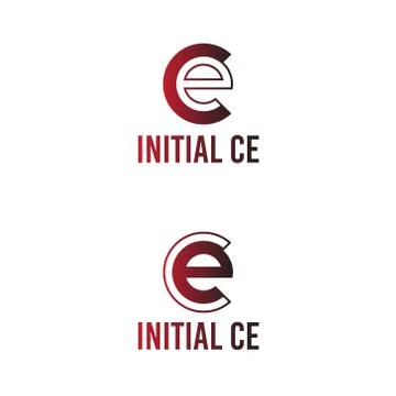 Vector illustration initial letter c and e icon logo modern design Stock Illustration