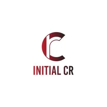 Vector illustration initial letter c and r icon logo modern design Illustrazione stock