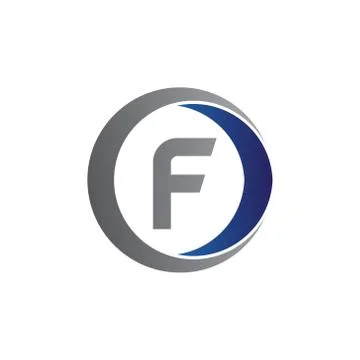 Vector illustration initial letter f and circle icon logo modern design Stock Illustration