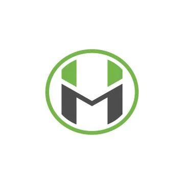 Vector illustration initial letter h m and circle icon logo modern design Stock-Illustration