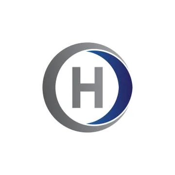 Vector illustration initial letter h and circle icon logo modern design Stock Illustration