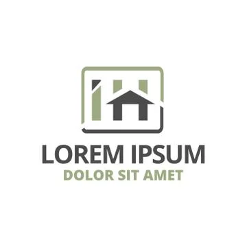 Vector illustration initial letter i and h with roof icon logo construction d Stock Illustration