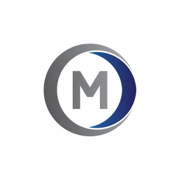 Vector illustration initial letter m and circle icon logo modern design Stock Illustration