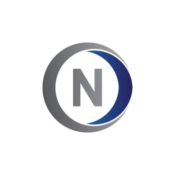 Vector illustration initial letter n and circle icon logo modern design Stock Illustration