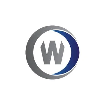 Vector illustration initial letter w and circle icon logo modern design Illustrazione stock