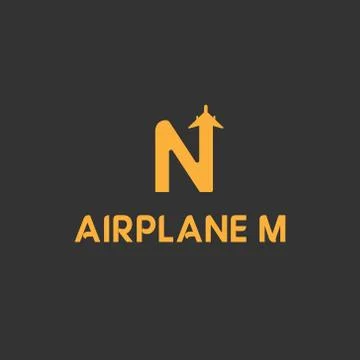 Vector illustration initial travel logo design orange color Stock Illustration