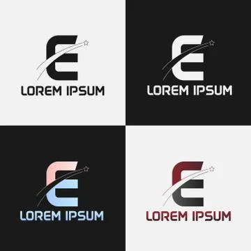 Vector illustration of the initials letter a with road and star designs Stock Illustration