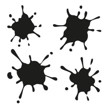 Vector illustration of ink spot set. Drop. Stock Illustration