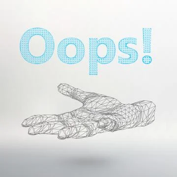 Vector illustration the inscription - Oops. Molecular lattice. Structural mesh Illustrazione stock