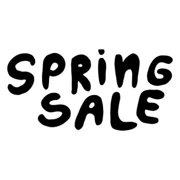 Vector illustration with inscription Spring, in hand writing style, lettering Stock Illustration