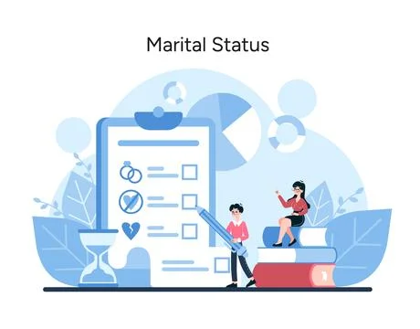This vector illustration insightfully maps out marital demographics for market Illustrazione stock