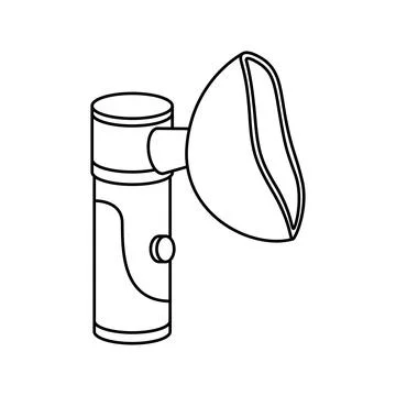 Vector illustration of an inter-nebulizer. A medical device for the treatment Stock Illustration