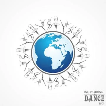 Vector Illustration of International Dance Day Greeting Stock Illustration