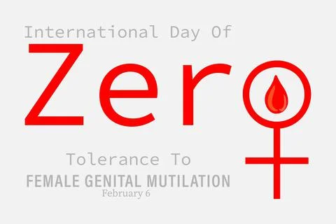 Vector illustration of International Day of zero tolerance for female genital Illustrazione stock