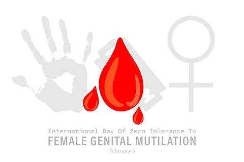Vector illustration of International Day of zero tolerance for female genital Illustrazione stock