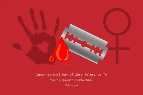 Vector illustration of International Day of zero tolerance for female genital Illustrazione stock