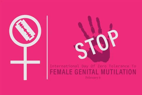 Vector illustration of International Day of zero tolerance for female genital Illustrazione stock