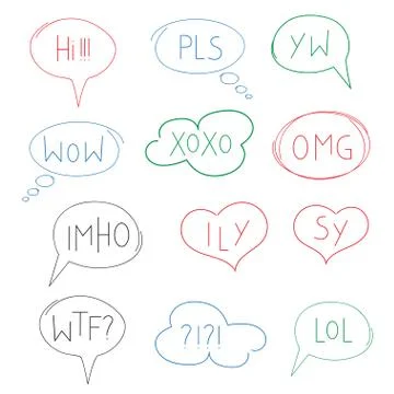 Vector illustration of internet acronym chat bubble Illustrazione stock