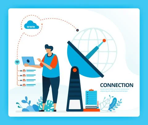 Vector illustration for internet connection and transmitter for communication Stock Illustration