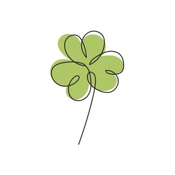 Vector illustration of Irish symbol of St Patrick Day. Continuous line drawing Stock Illustration