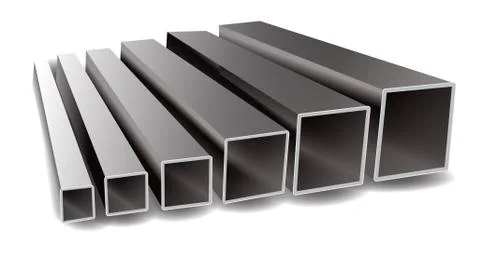 Vector illustration of iron square tubes on a white background 스톡 일러스트