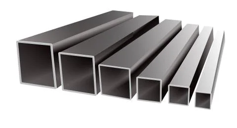 Vector illustration of iron square tubes on a white background Stock Illustration