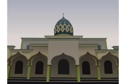 Vector illustration of Islamic mosque building Stock Illustration
