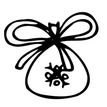 Vector illustration of isolated bag with snowflake in doodle style Stock Illustration