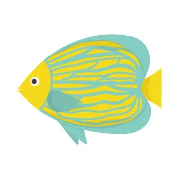 Vector illustration. Isolated cute sea fish in cartoon style. 스톡 일러스트