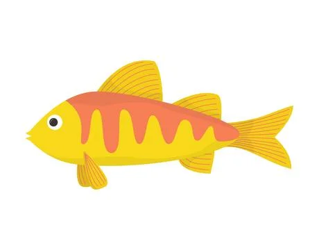 Vector illustration. Isolated cute sea fish in cartoon style. Иллюстрация