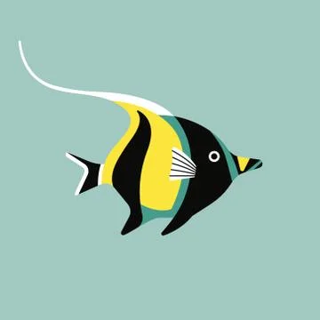 Vector illustration of isolated fish. Handdrawn design element Stock Illustration
