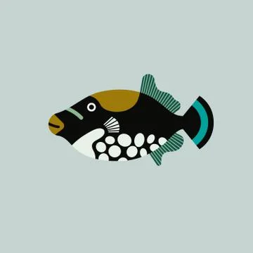 Vector illustration of isolated fish. Handdrawn design element Stock Illustration
