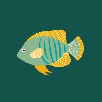 Vector illustration of isolated fish. Handdrawn design element Stock Illustration