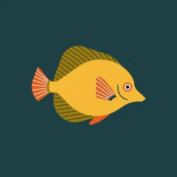 Vector illustration of isolated fish. Handdrawn design element Stock Illustration