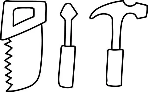 Vector illustration of an isolated set of construction tools on Stock Illustration