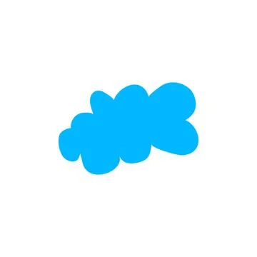 Vector illustration isolated on white background. One blue cloud イラスト素材