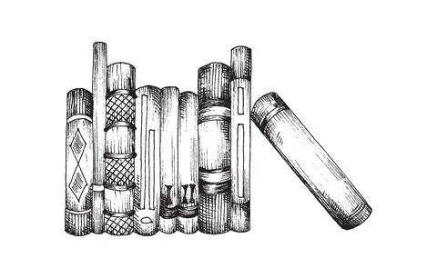 Vector illustration isolated on white background of hand drawn stack of books on Illustrazione stock