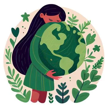 Vector illustration isolation of earth planet on hands on white background Stock Illustration