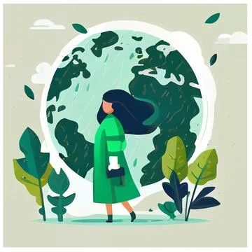 Vector illustration isolation of earth planet on hands on white background Stock Illustration