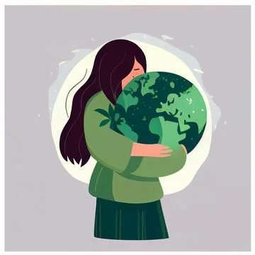 Vector illustration isolation of earth planet on hands on white background Stock Illustration