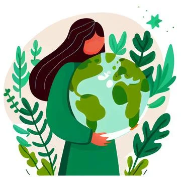 Vector illustration isolation of earth planet on hands on white background Stock Illustration