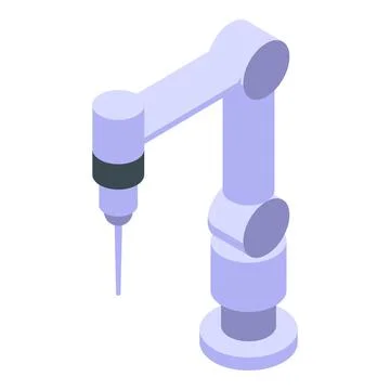 Vector illustration of an isometric robotic arm, typically used in automation Illustrazione stock