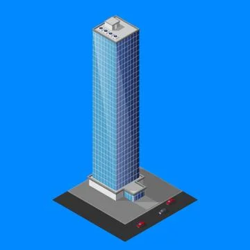 Vector illustration of isometric skyscraper building Stock Illustration